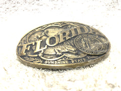 Florida State Seal Buckle Solid Brass Award Design Medals 1st Edition Vtg 80&rsquo;s
