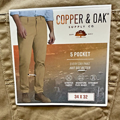Copper & Oak NWT Mens 34×32 5 Pocket Every Day Pants Khaki K5S817 Stretch NWT$75