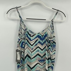 Threads 4 Thoughts Womens Romper Medium Lightweight Strappy Sleeve Chevron New
