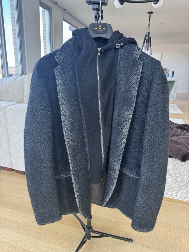 Gimo’s Men&rsquo;s Hooded Full Zip Wool Jacket Regular Fit 3XL