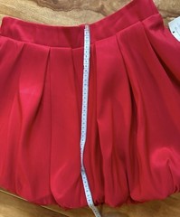 Responsible Style Red Solid Pleated Bubble Skirt Short Lined Women’s Size S
