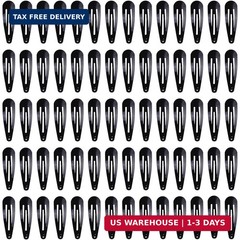 70 Pack 2 Inch Barrettes Women Metal Snap Hair Clips Accessories, Tuefuzy Black