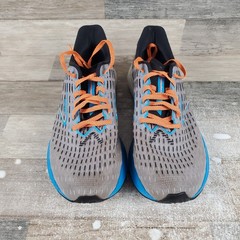 Brooks Hyperion Men Shoe Sz 8.5 Gray Atomic Blue Scarlet Lace Up Low Top Sneaker
