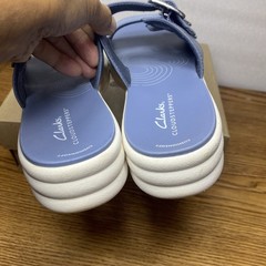 Clarks By Cloudsteppers Drift Buckle Combi Blue Denim Sandal Womens Size 8.5M