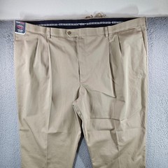 Roundtree & Yorke TravelSmart Pleated Khaki Pants Mens 54×30 Big Man NEW NWT