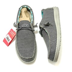 HEY DUDE Shoes WALLY SOX Mens Size 12-15 Charcoal Gray Casual Slip-On Moccasin