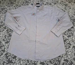 Daniel Ellissa Shirt Size 17.5 Silver Banded Collar Long Sleeve Styl BS3001C NWT