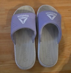 Reebok Purple/White Logo Slide Sandals Open Toe Slip-On Unisex US 9