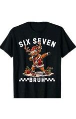 Funny 67 Christmas Six Seven Meme Dabbing Reindeer T-Shirt Unisex