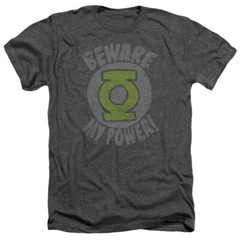 GREEN LANTERN BEWARE Licensed Adult Men&rsquo;s Heather Tee Shirt SM-3XL