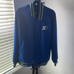 Street Wear Starter Blue Bomber Jacket Vintage Size Médium Men Used