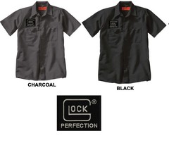 GLOCK Perfection Embroidered PATCH + Button Up 2A Work SHIRT Gun 2nd Ammendment