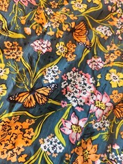 Duluth Heirloom Gardening Overall Dress Midnight Green Monarchs SZ M
