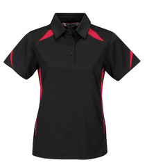 Tri-Mountain Performance Lady Lightning KL119 Birdeye Golf Polo Black/Red Size L