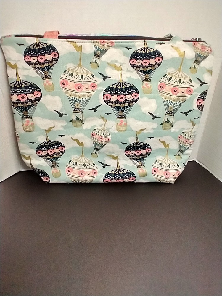 Homemade Soaring Balloons Tote, Zipper Closure, 3 Pockets, Zipper Pocket, Large