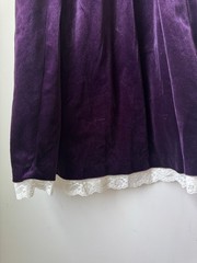 Rare Editions Girls Purple Velvet Puff Sleeve Lace A-Line Midi Dress 12