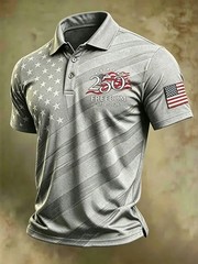250th Anniversary Polo Shirt 1776-2026, American Flag Polo Men, Patriotic Shirt