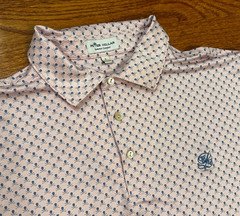 Peter Millar Summer Comfort Skullada Skull Crossbone AOP Golf Polo Shirt Fits XL