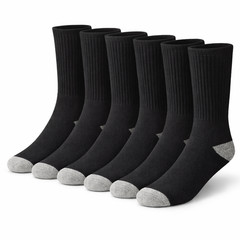 6 Pack Men&rsquo;s Cotton Crew Socks Cushioned Breathable Work & Athletic Socks