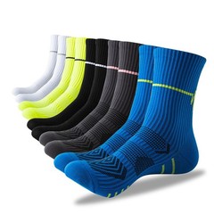 5 Pairs Running Compression Socks for Men Crew Socks Sport socks Elastic