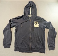 Polo Jeans Company Ralph Lauren Distressed Blue RL 67 Zip-Up Hoodie, Youth Large