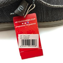 HEY DUDE Shoes WALLY SOX Mens Size 12-15 Charcoal Gray Casual Slip-On Moccasin