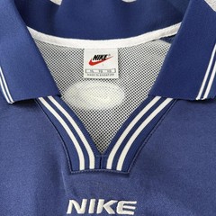 Vintage Nike Polo Mens XL Blue White Basketball Retro Jersey Singapore 90s