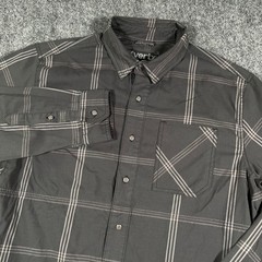 Vertx Guardian Stretch Plaid Button Down Shirt Mens Lg Tactical CCW Layered Gray