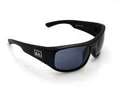 Quiksilver Large Sports Wrap Sunglasses Matte Black Frame Dark Smoke Lens NEW