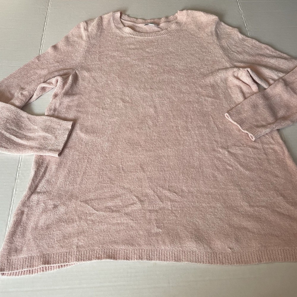 J Jill Light Pink Sweater 1 XL Pullover Rayon Nylon Cotton
