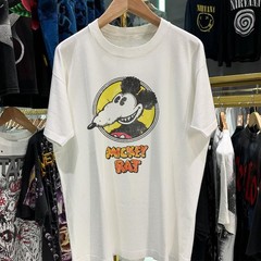 80s-90s Mickey Rat Washed T-Shirt White L