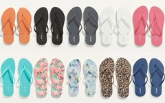 NEW Old Navy Plant-Based Flip Flops Sandals Blue Pink Flamingo Leopard Women