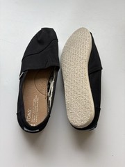 TOMS Alpargata Black Slip On Shoes Women&rsquo;s Size 9.5 Recycled Cotton Canvas Flats