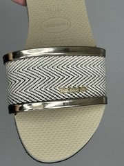 Havaianas Women&rsquo;s Sand Grey Gold Slides Sz 11/12W Euro 41-42 NWT