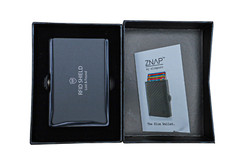 RFID Blocking Slim Solid Leather Aluminum Wallet – ZNAP by slimpuro (Black)