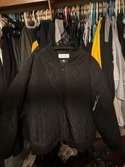 Calvin Klein Men&rsquo;s Quilted Bomber Jacket Zip Black – Size XXL- XX-LARGE – 2XL