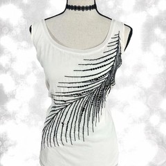 Express Y2K Boho Style Tropical Sequin Design Summer Top