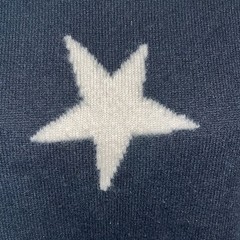 STAR PATTERN CASHMERE SWEATER IN BLACK- IVORY STARS