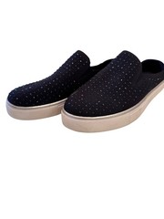 Kenneth Cole Reaction Bonnie Size 7.5 EU 38 Mule Navy Stretch Fabric Embellished
