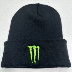 Monster Beanie Embroidered Stocking Hat Black Unisex Gift NEW