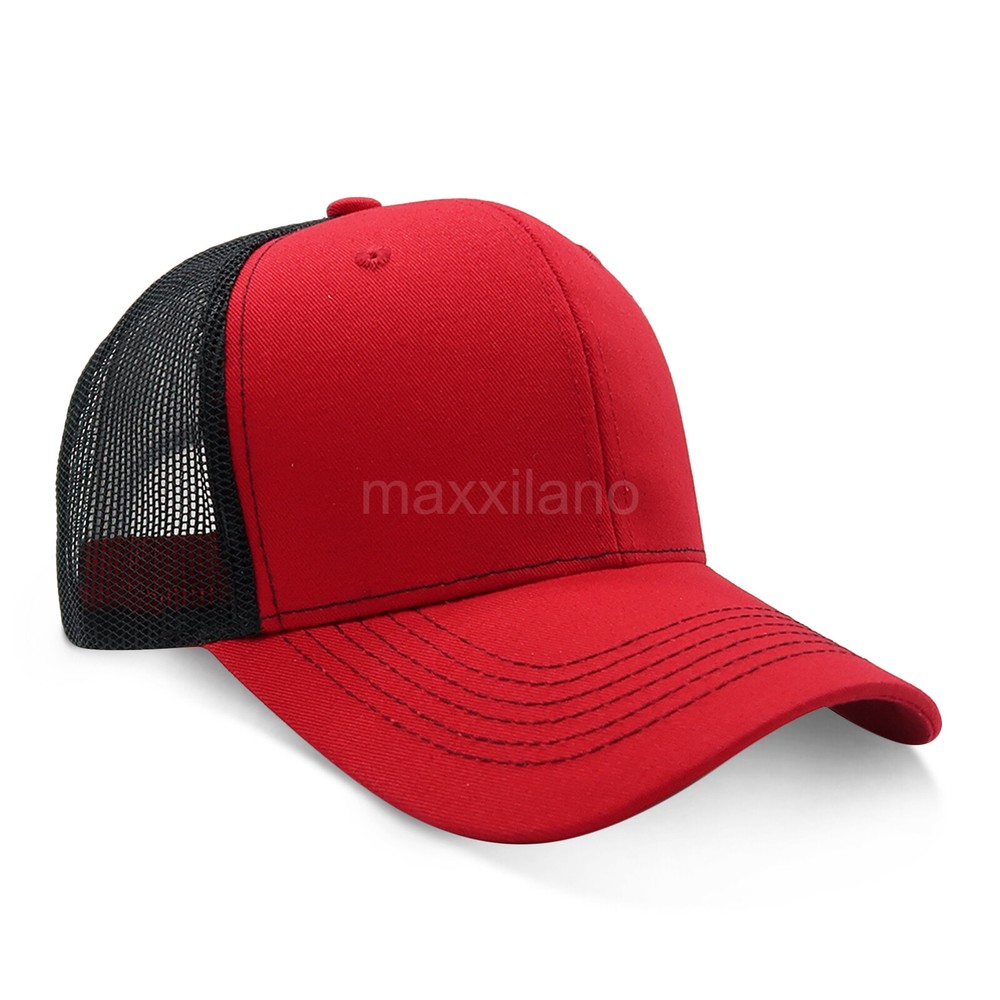 Cotton Mesh Trucker Hat Snapback Adjustable Polo Style Baseball Cap Men Women