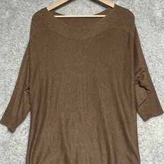 Chicos Cashmere Blend Sweater Top Womens 2 US Large Brown PulloverDolman Sleeve