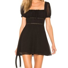 Privacy Please Barlow Mini Dress Small Milkmaid Babydoll Chiffon LBD Revolve