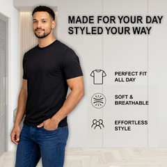 Men’s Crew Neck Casual T-Shirts | Cotton Blend Tees S-3XL | Free Shipping