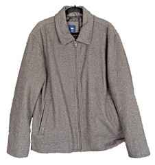 Gap Wool Blend Gray Men&rsquo;s Coat XL Full Zip Bomber Style 48&Prime; Chest