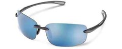 Suncloud Topline Polarized Sunglasses Black Blue Mirror by Smith Optics