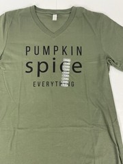 Pumpkin Spice Everything Medium Army Green T Shirt Short Sleeve Bella + Canvas