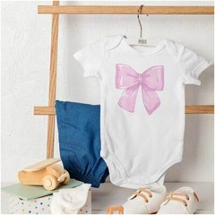 Cute Coquette Aesthetic Soft Pastel Pink Bow Baby Girls Infant Romper Newborn