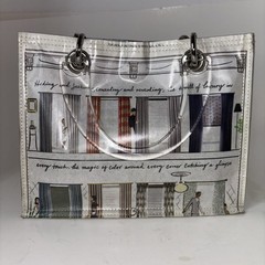 Couture Planet Recycled Newspaper Handbag Tote Purse Acrylic Handle Bag