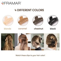 FRAMAR Extra Large Claw Clips For Thick Hair, Hair Claws Pack, Hairclips